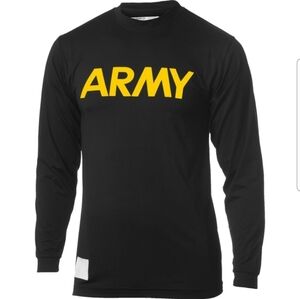 U.S. Army Commercial Physical Fitness Uniform Long Sleeve Tee - Black Size Small